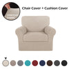 2 Pieces - Stretch Chair Cover + Cushion Cover