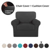 2 Pieces - Stretch Chair Cover + Cushion Cover