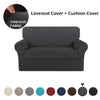 2 Pieces - Stretch Loveseat Cover + Cushion Cover